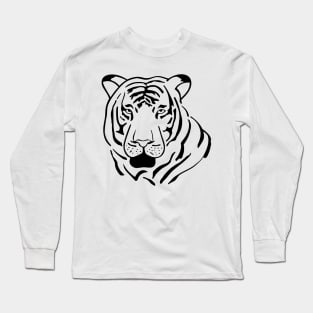 Tiger Line Art Hand Drawn Long Sleeve T-Shirt